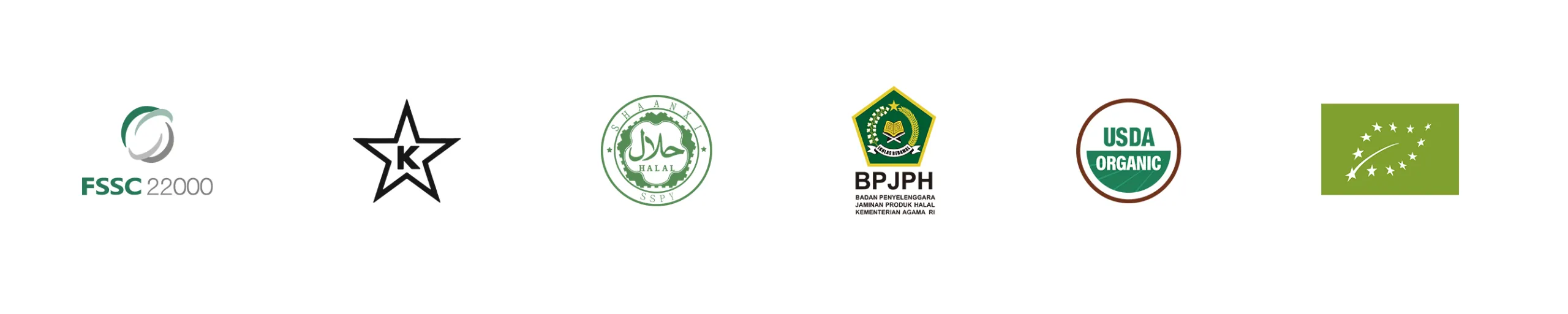FSSC 22000 HALAL KOSHER 美国ORGANIC 欧盟ORGANIC FSSC 22000 HALAL KOSHER 美国ORGANIC 欧盟ORGANIC