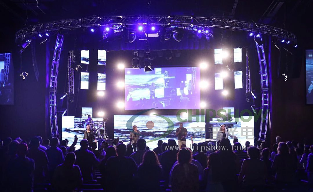 indoor p2.97 rental screen in American Church