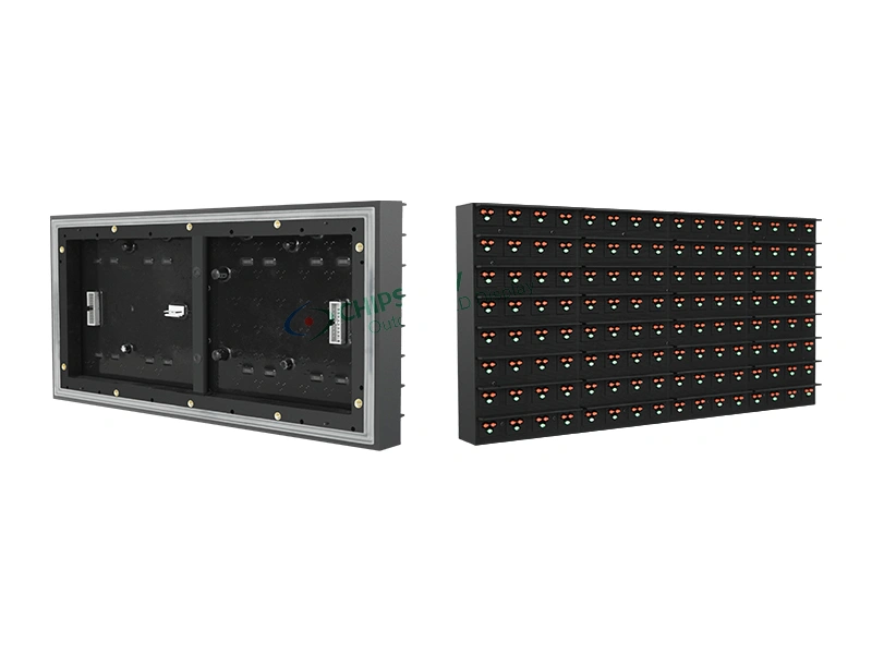 DIP LED pixel face and rear housing