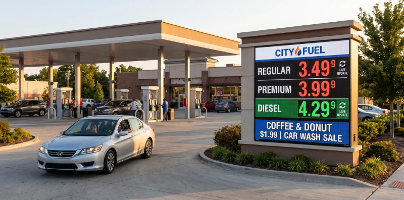 Gas Station Entrance