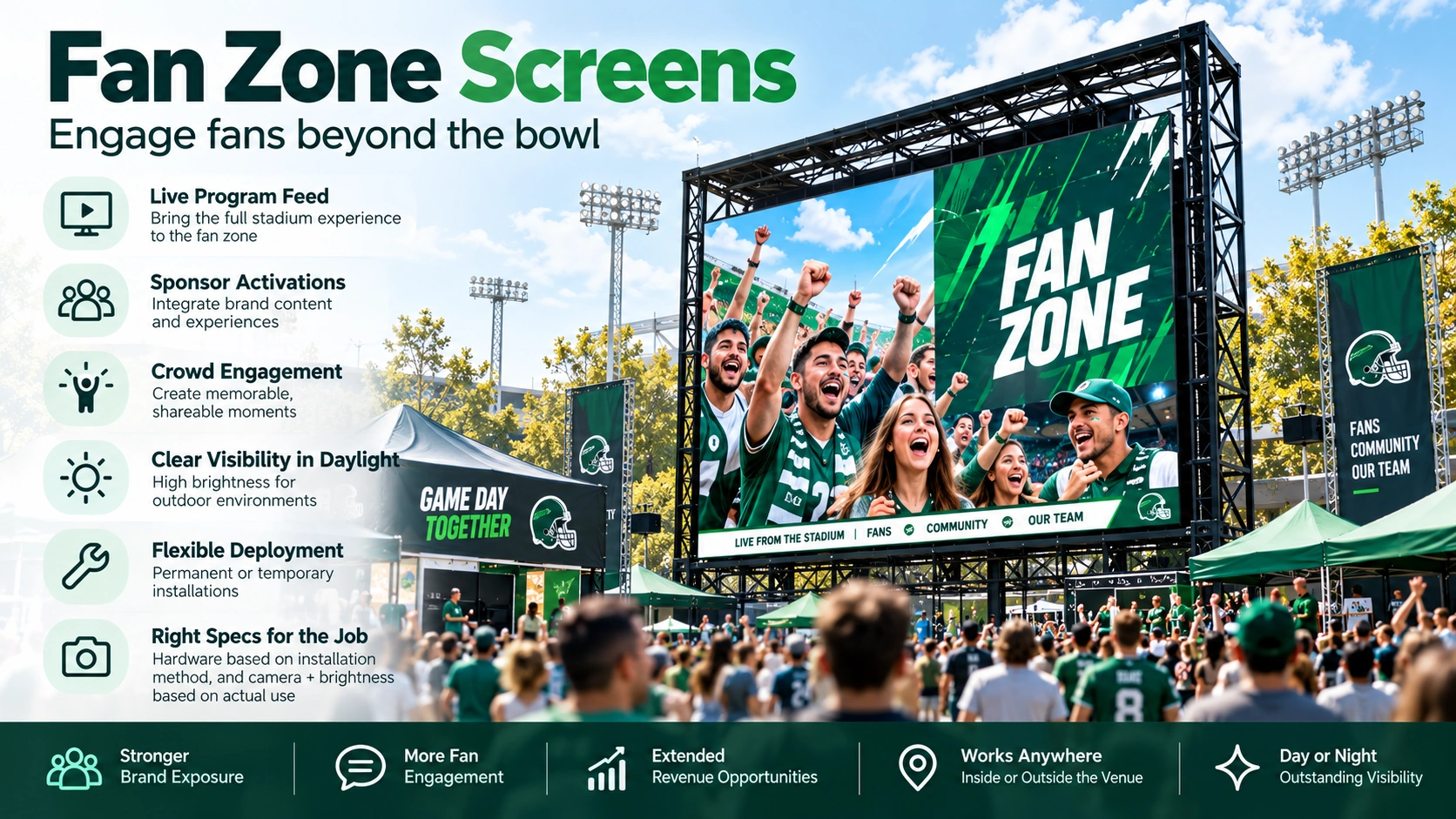 High refresh rate jumbotron for sports