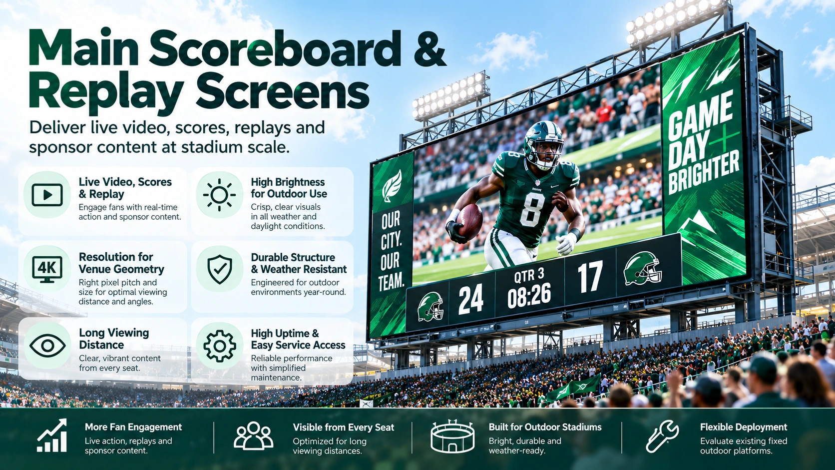 high resolution stadium jumbotron