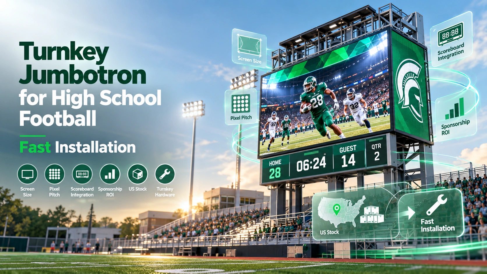 Turnkey jumbotron for high school football