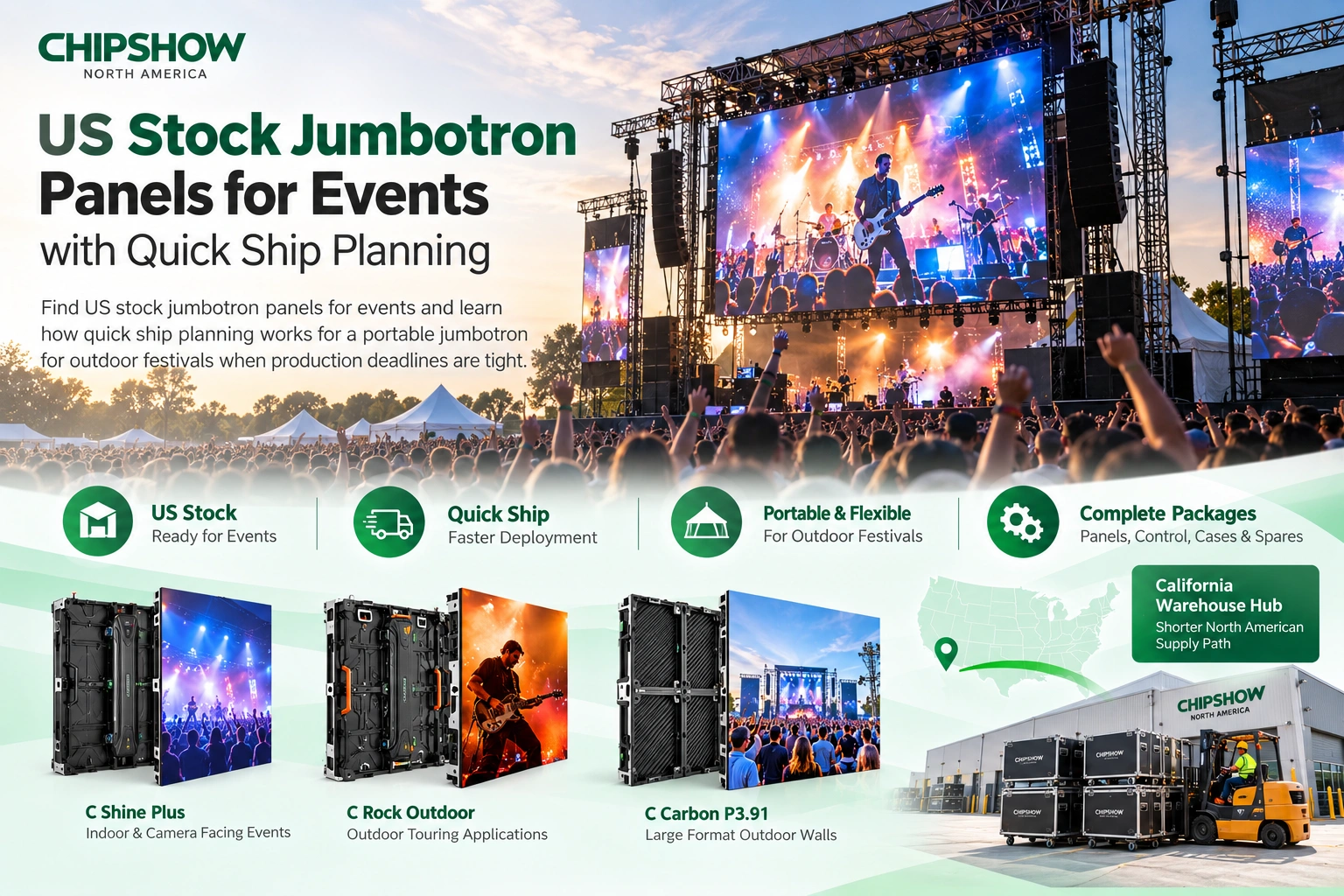 US stock jumbotron panels for events