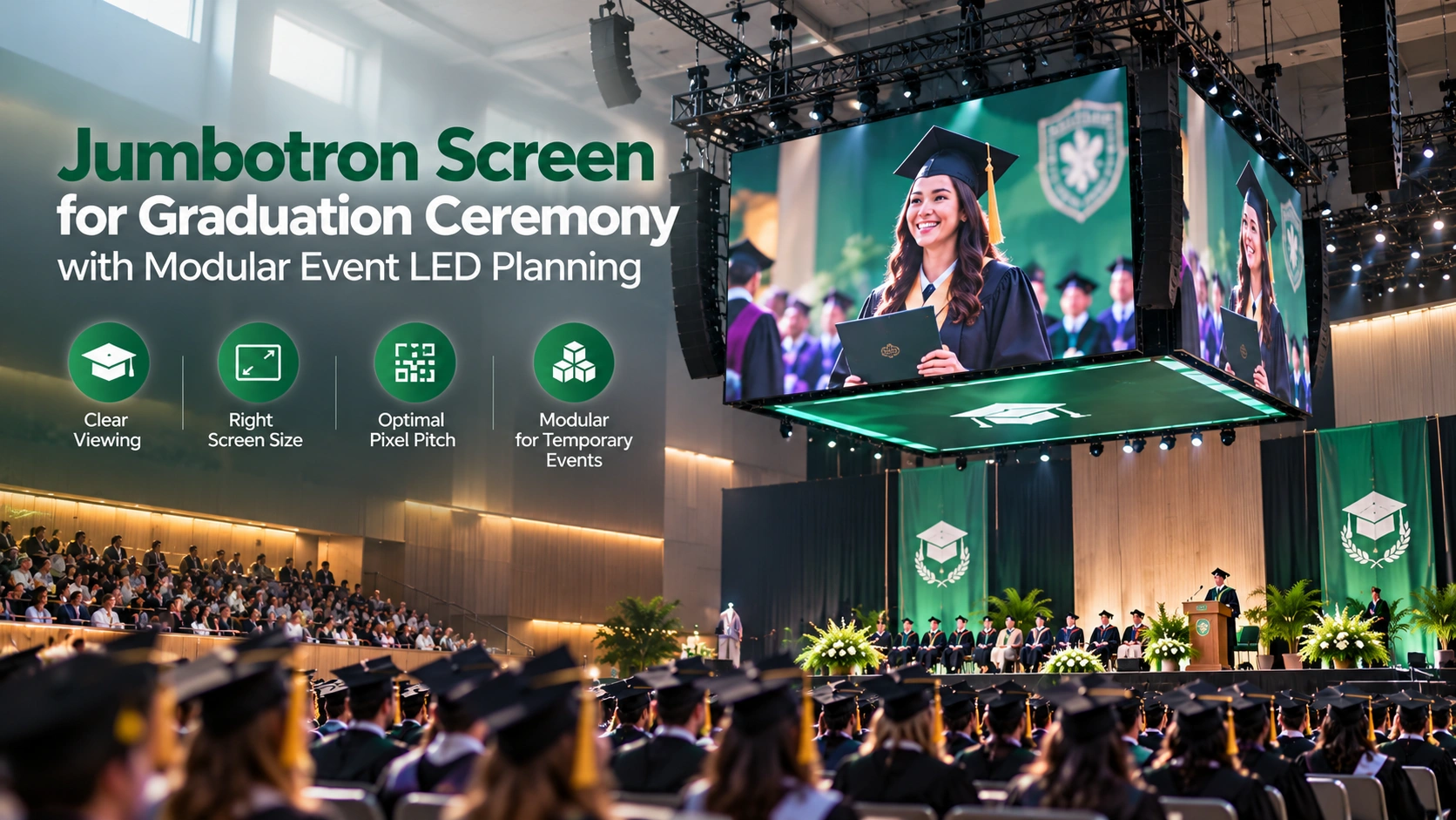Modular jumbotron for temporary events