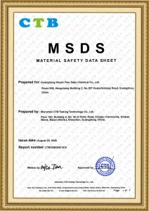 MSDS CERTIFICATE