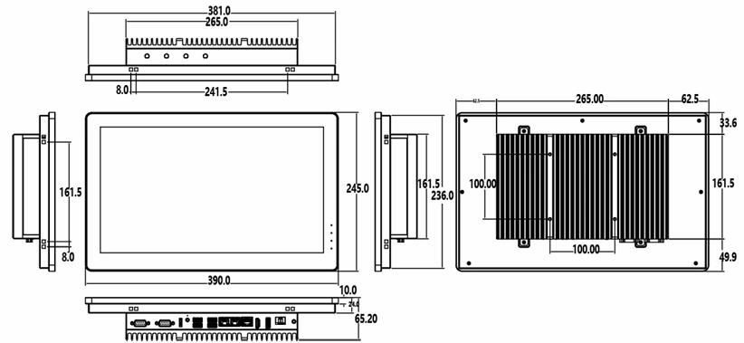 P156-2F Dimensions
