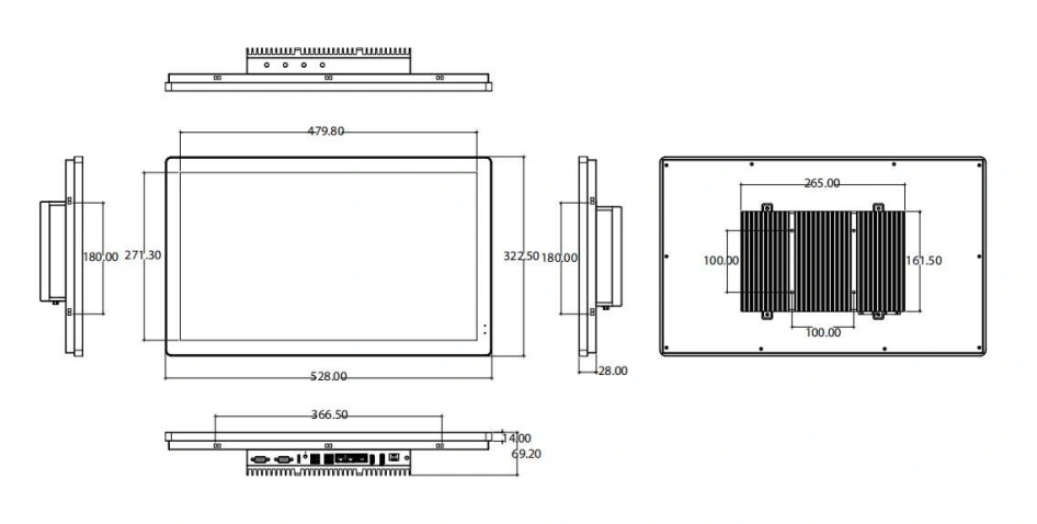 P215-2F Dimensions