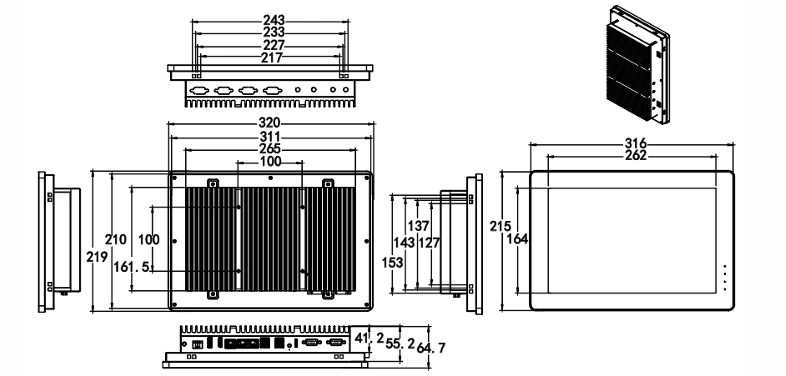 P121-2G Dimensions