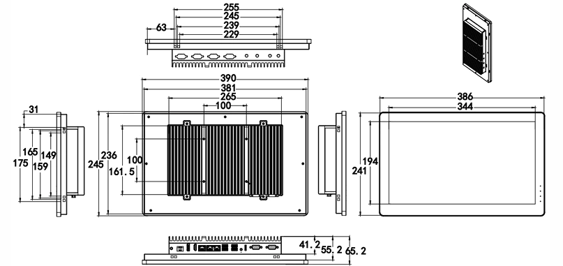 P156-2G Dimensions