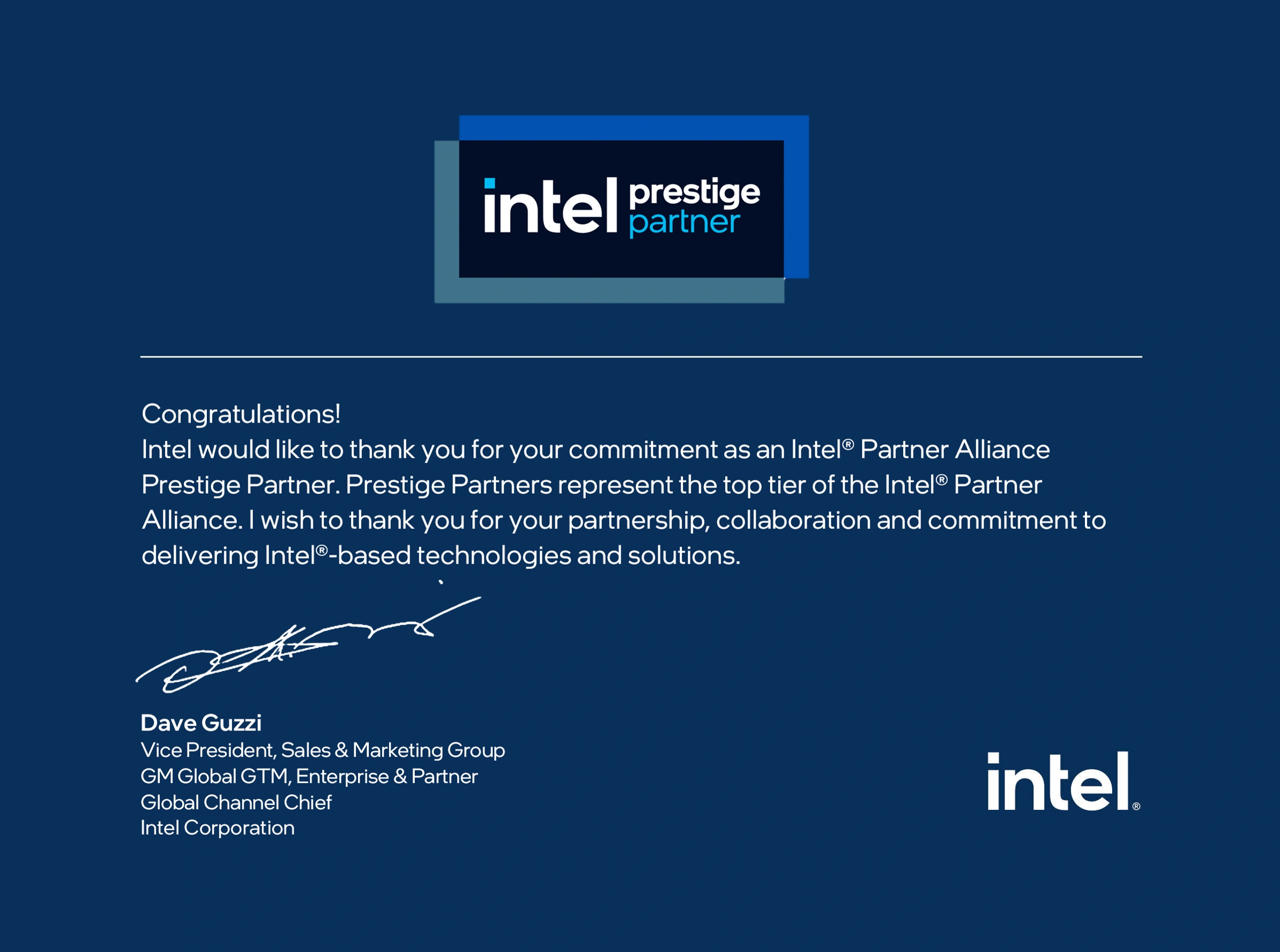 English Intel Prestige Partner