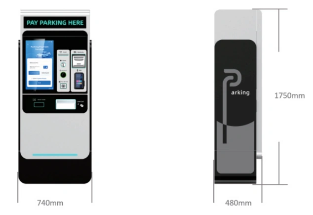 dimension of parking lot self-service payment terminal