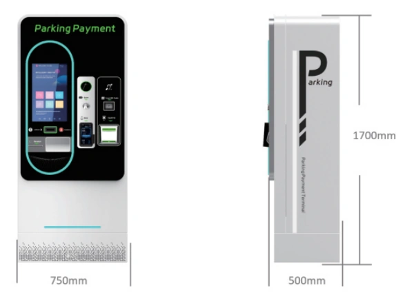 Dimensions of parking lot self-service payment kiosks