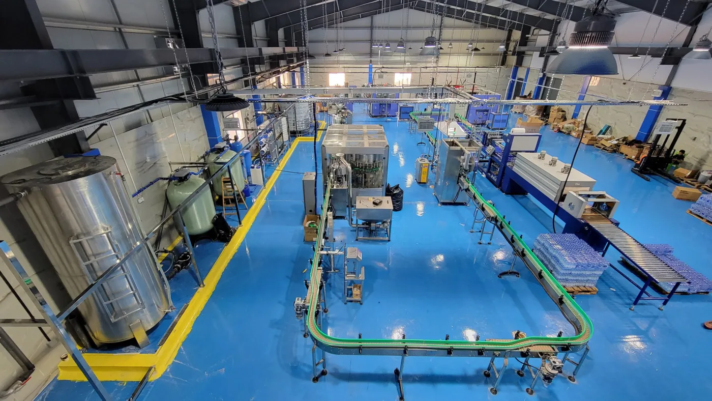 Water filling line assembly workshop at JND