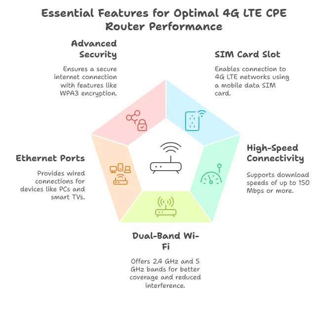 Essential Features for Optimal 4G LTE CPE Router Performance