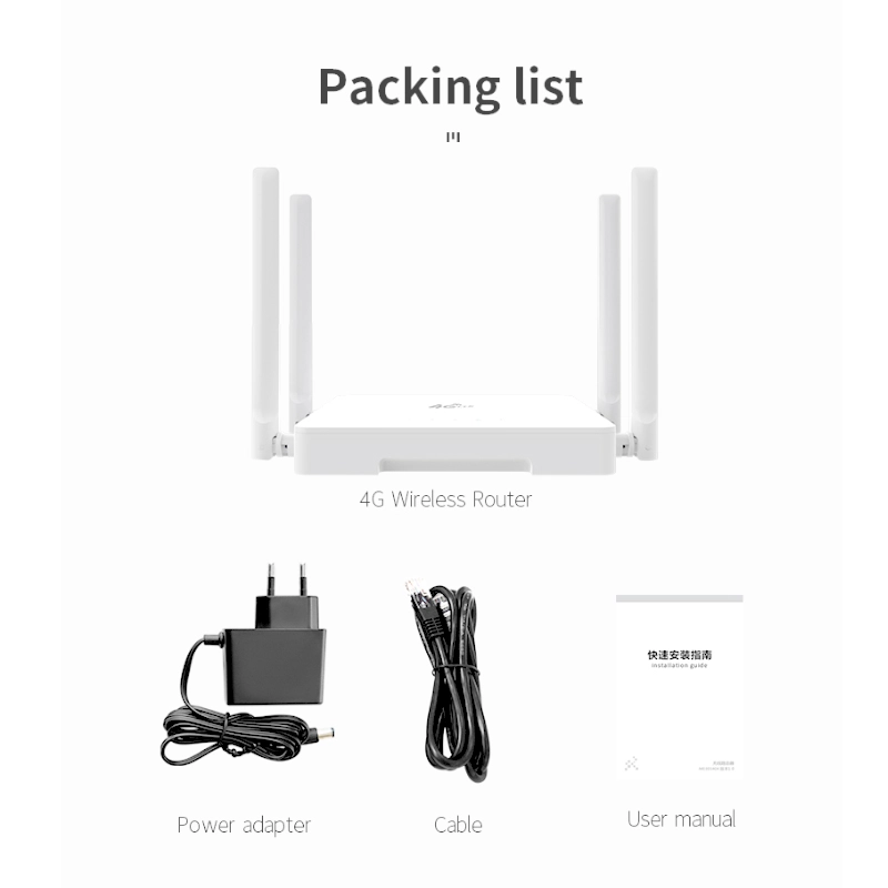 Cat 4 AX300 Wifi 6 single lan port 4g lte router with sim card slot