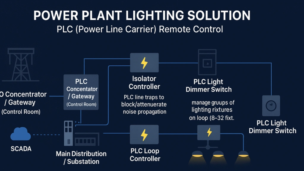 PLC power plant lighting solution