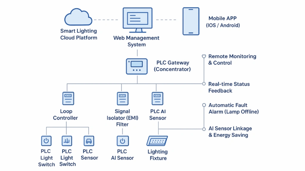 PLC Oil Power Plant Lighting Topology