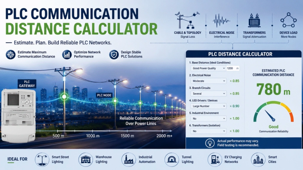 PLC Communication Distance Calculator Estimate PLC Network Transmission Distance