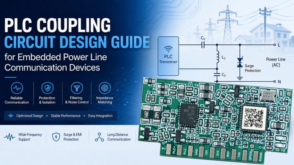 PLC coupling circuit design for embedded power line communication devices
