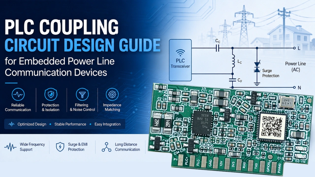 PLC coupling circuit design for embedded power line communication devices
