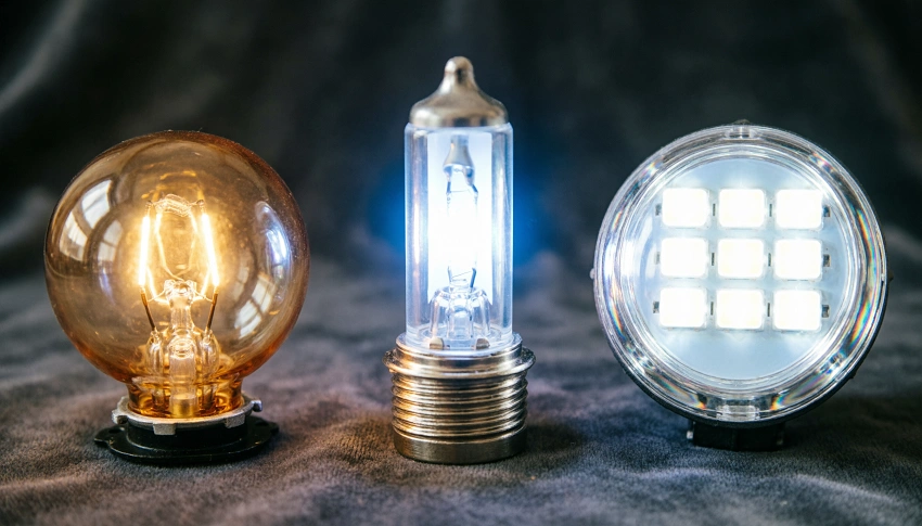 Difference between halogen&xenon&LED lamp