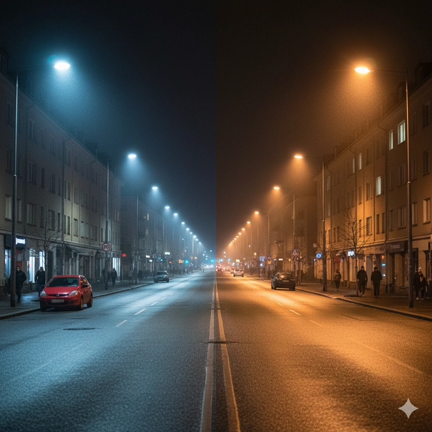 Comparison Between LED Street Lights And High-Pressure Sodium Lights
