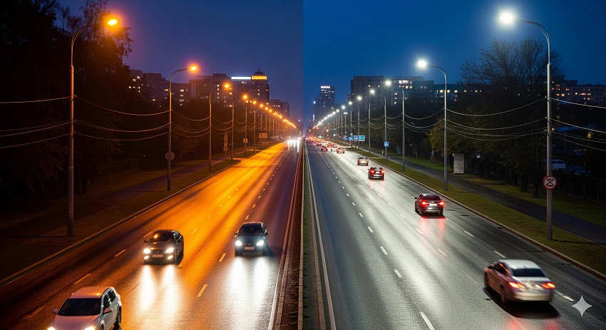 LED Street Lights VS High-Pressure Sodium Lights