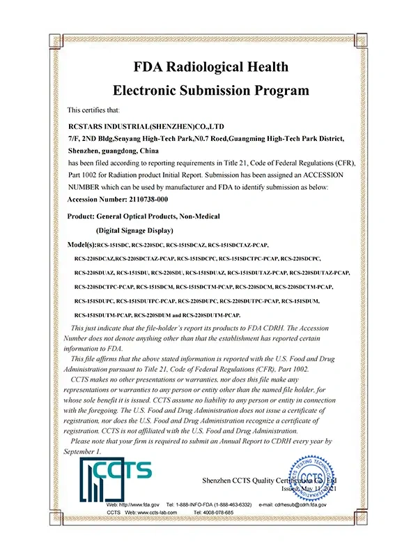 rcstars-fda-certificate