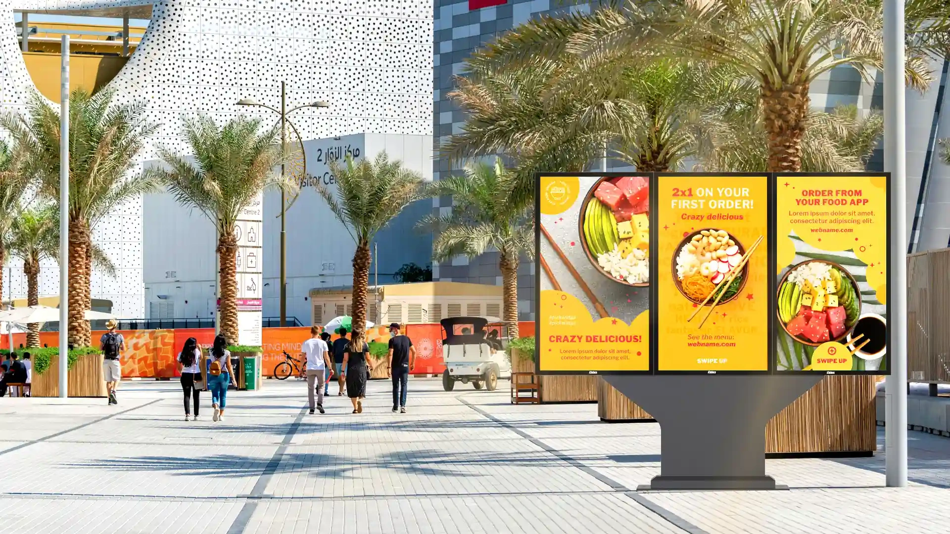use scenario of 55 inch Triple-Screen Advertising Display