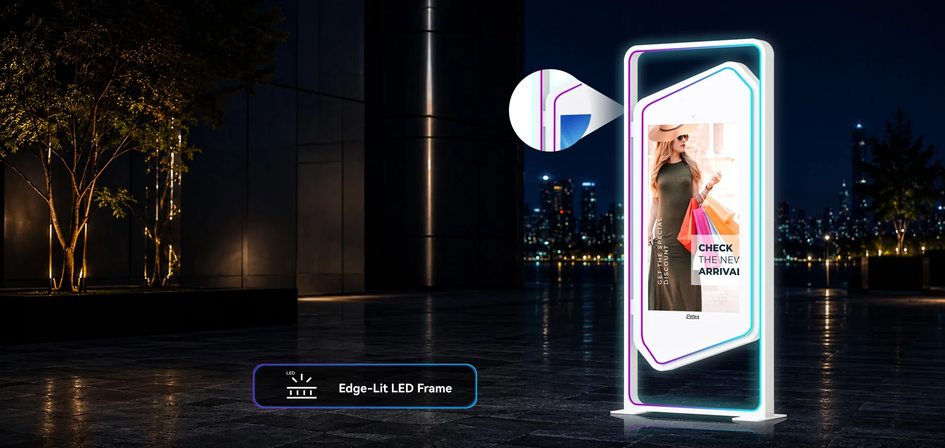 Outdoor Digital Signage with LED Light Strip