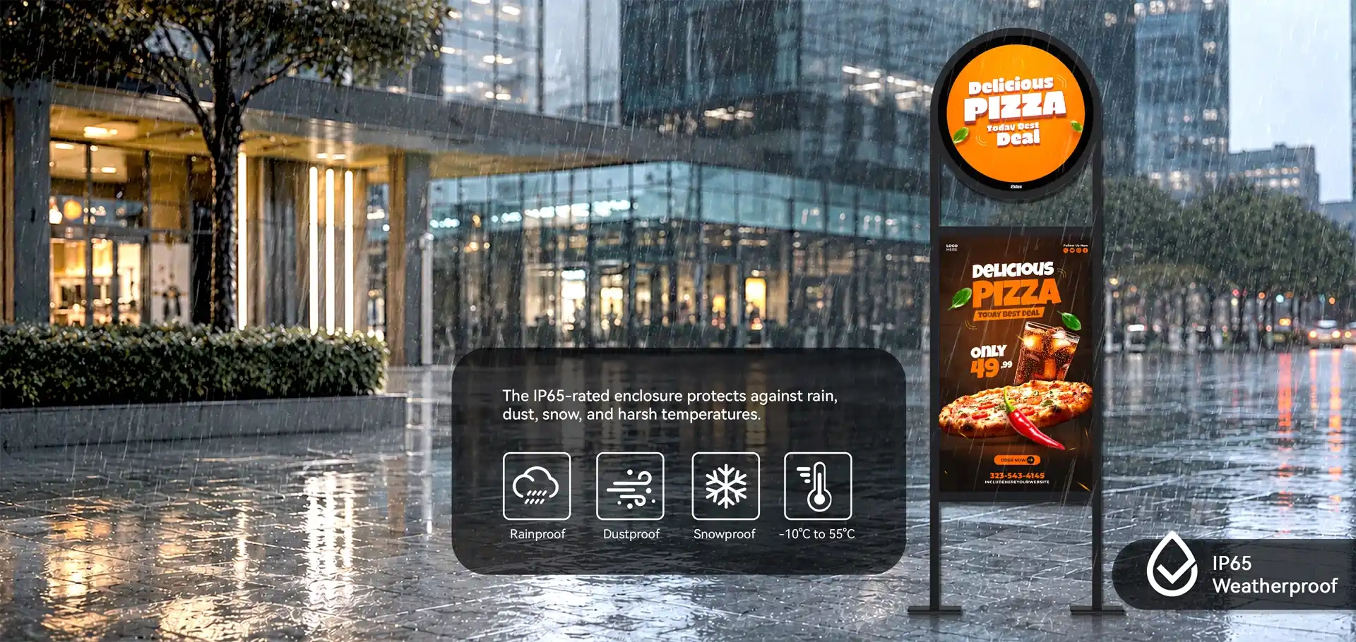 IP65 Dual Screen Outdoor Digital Signage