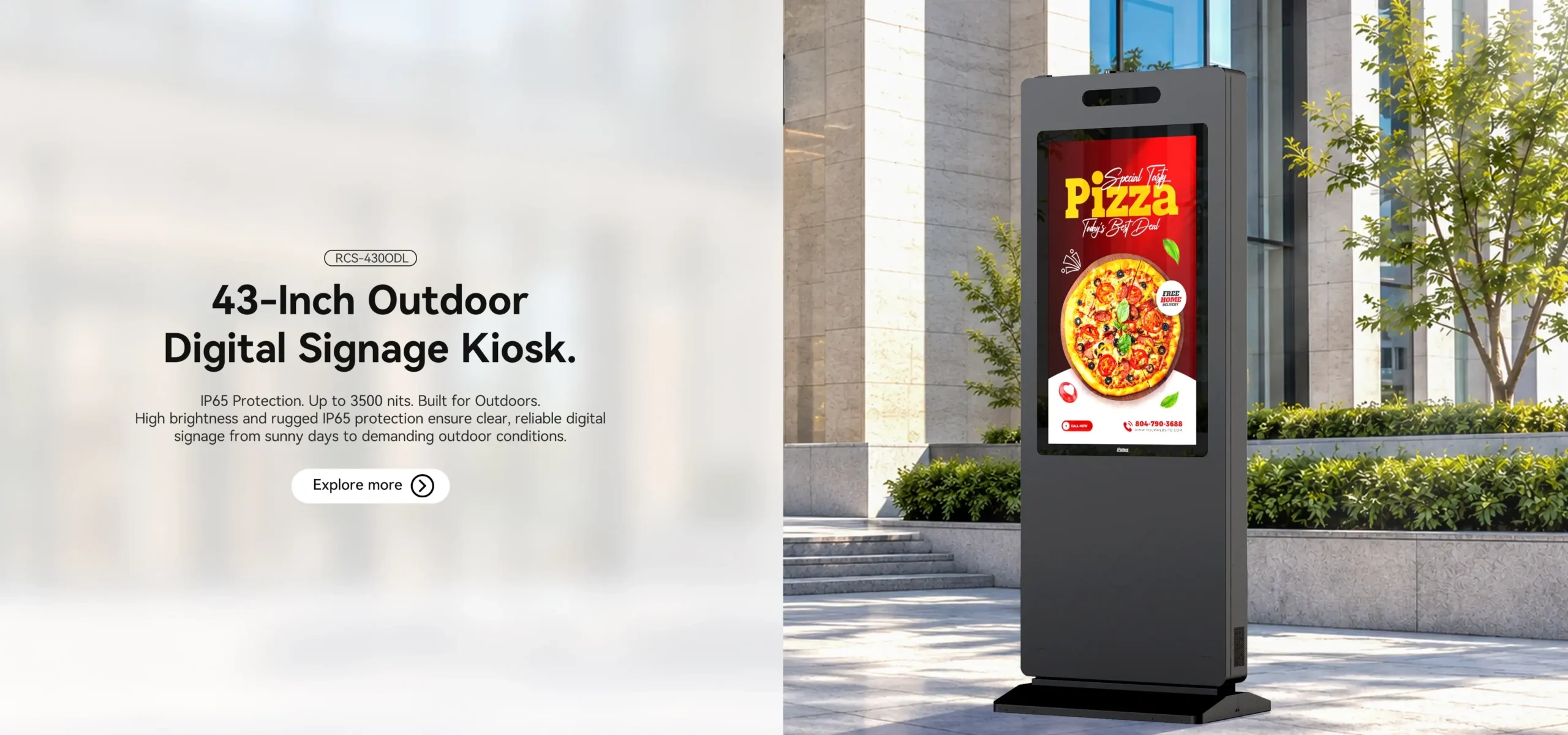 43-Inch Outdoor Digital Signage Kiosk