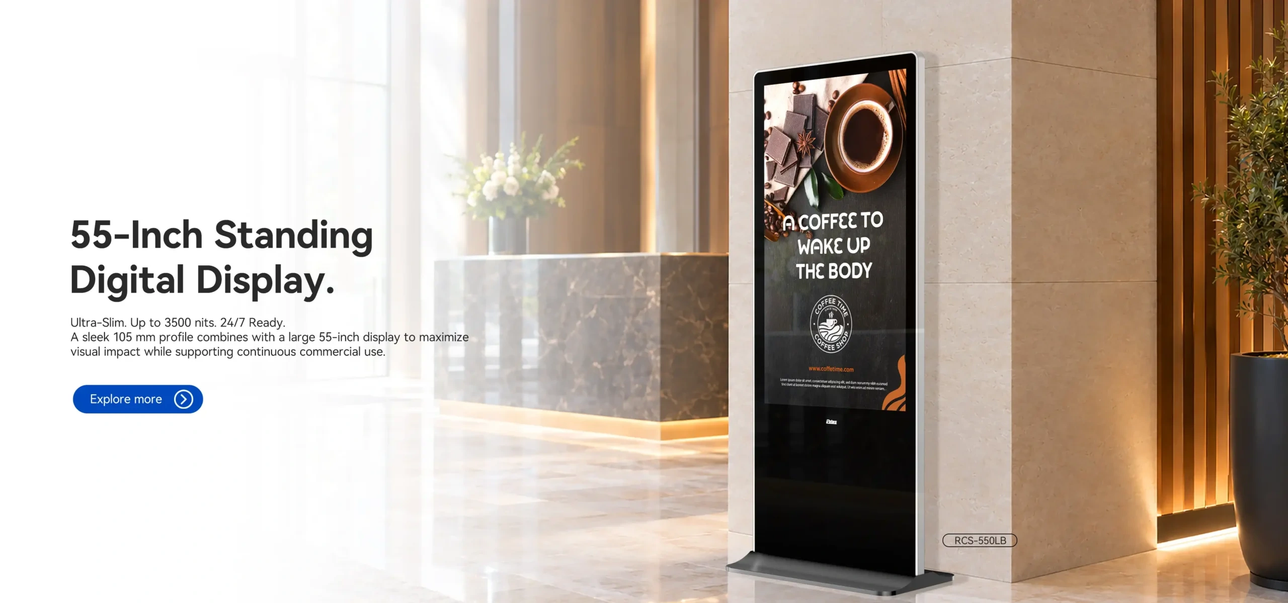55-Inch Standing Digital Display