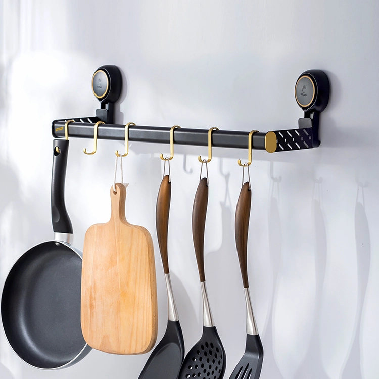 Black Gold Towel Hanger with Suction Cup