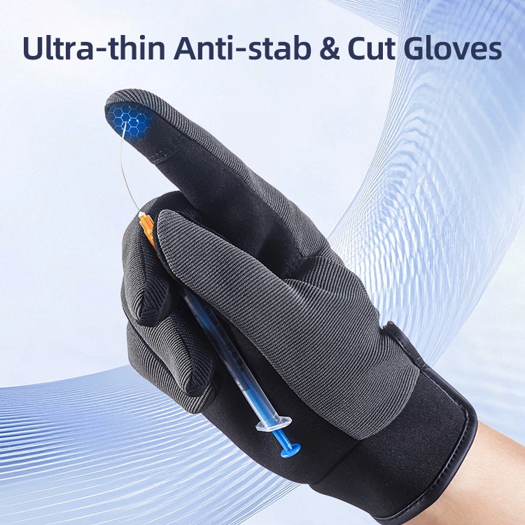 A pair of ultra-thin, flexible anti-stab and cut-resistant gloves designed for maximum hand protection and dexterity.