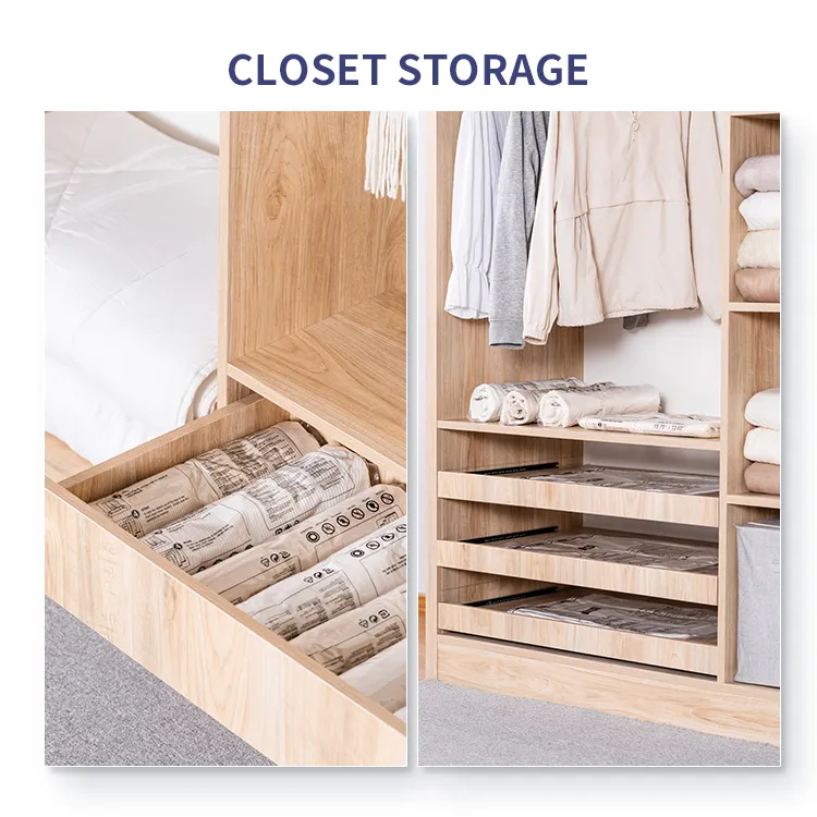 Closet Storage with Taili Vacuum Roll Up Bag