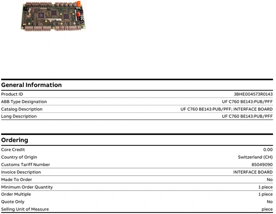 UFC760BE143 description