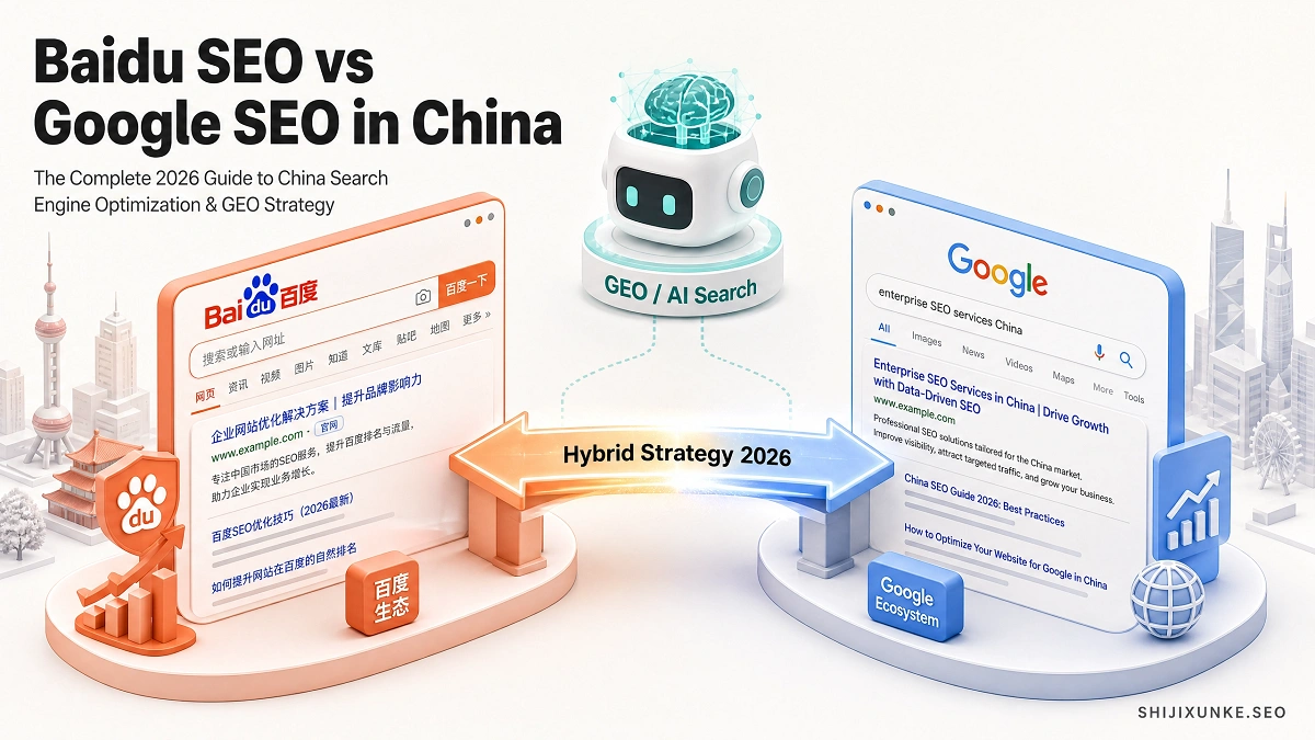 Baidu SEO vs Google SEO in China: The Complete 2026 Guide to China Search Engine Optimization and GEO Strategy