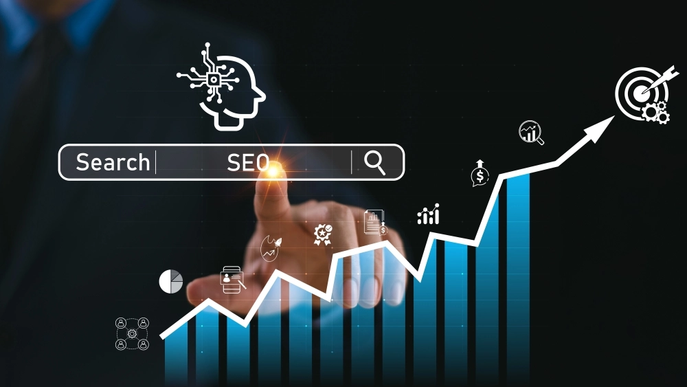 Seo,Search,Engine,Optimization,Concept.,Businessman,Use,Ai,Target,Icon,