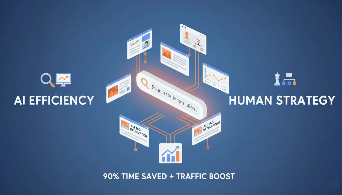 AI Efficiency + Human Strategy How Professional SEO Services Optimize Alt Tags to Save 90% Time and Boost Search Traffic.
