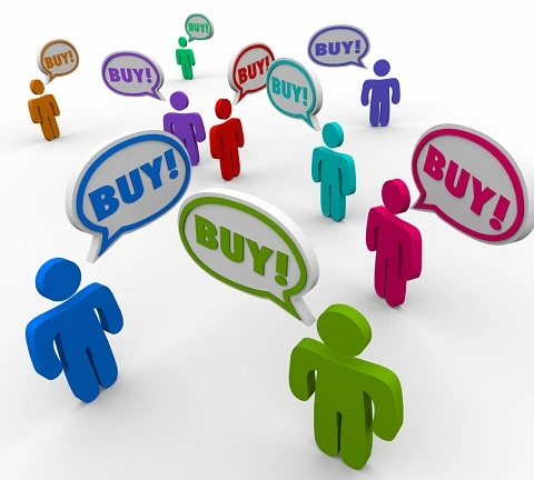 Customers Speech Bubbles Buy Word Ordering Products