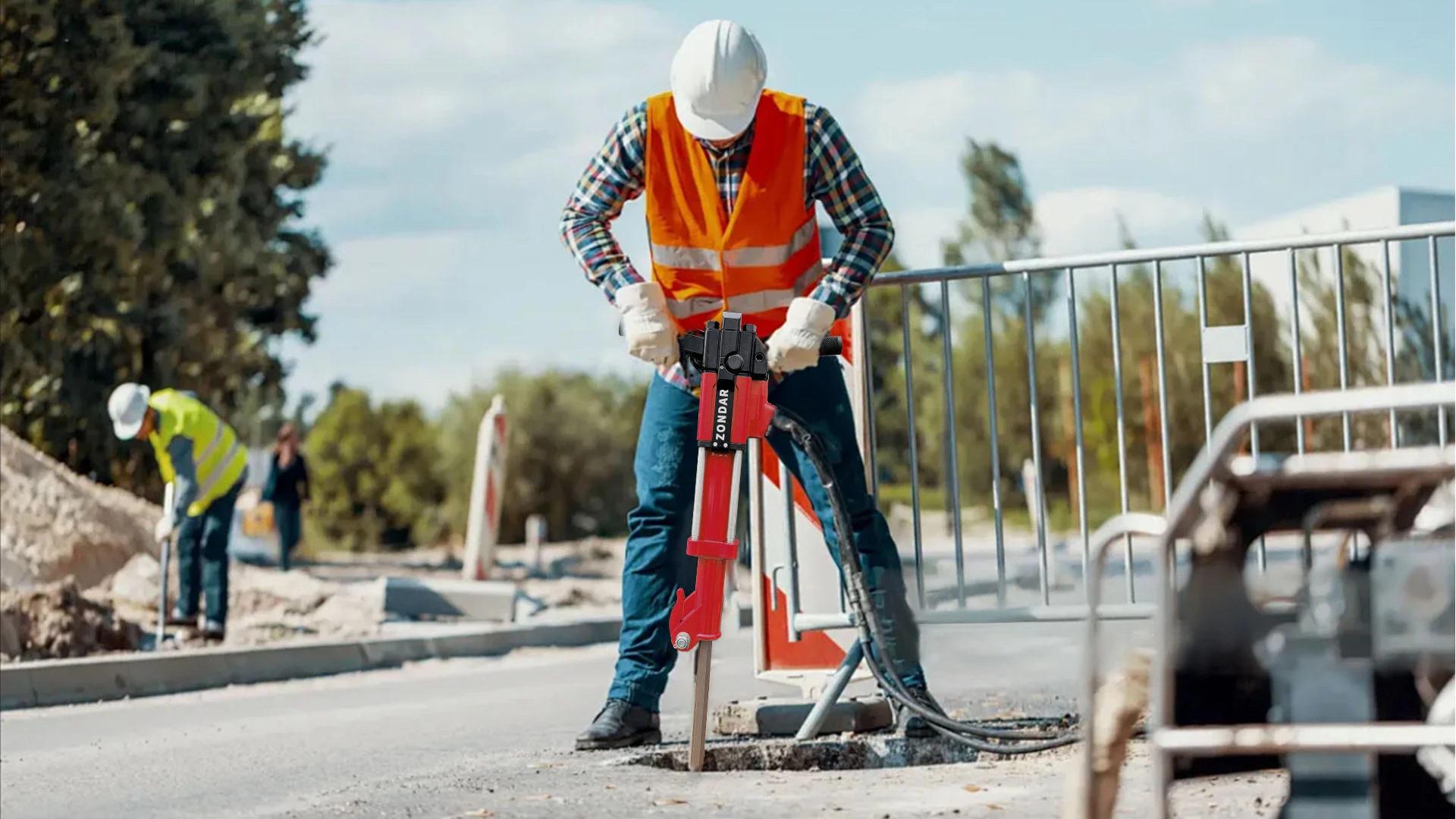 drill a hole on road with ZONDAR breaker