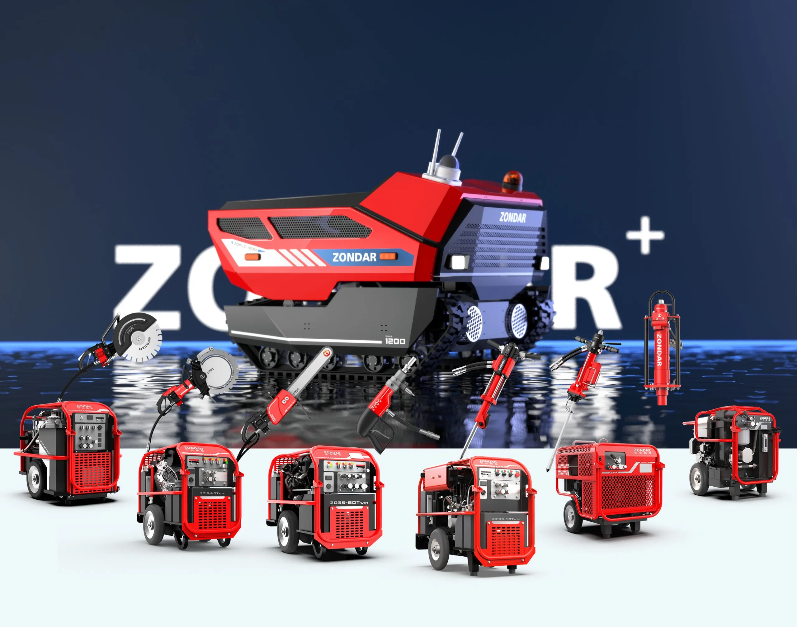 6ZONDAR HPUs and concrete cutters and handheld hydraulic breaker