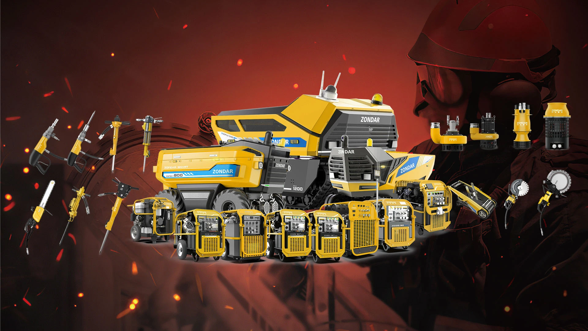 ZONDAR Hydraulic tools for concrete cutting or breaking