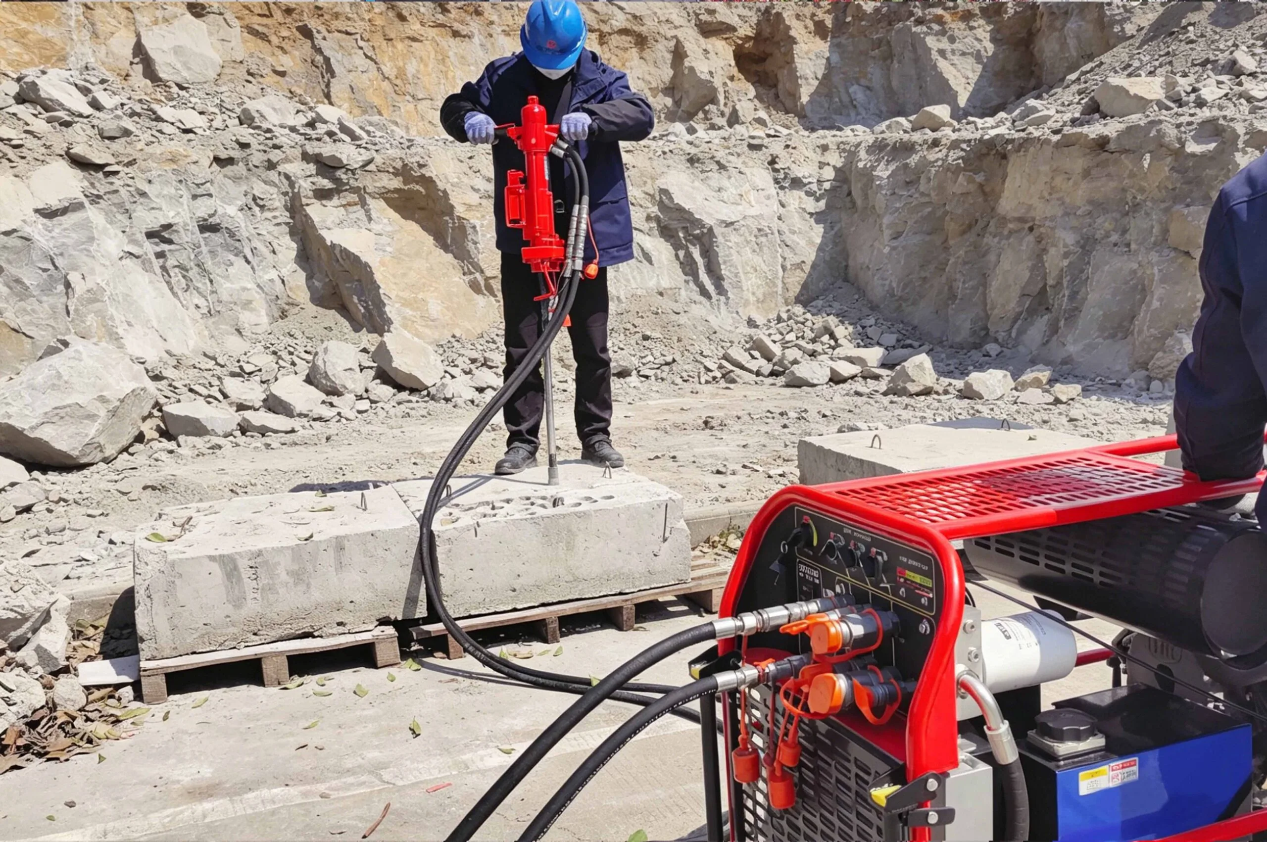 water-cooled diesel hydraulic power unit combined with rock drill