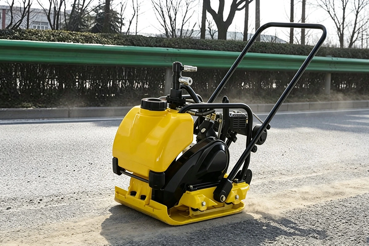 hydraulic handheld compactor paving road