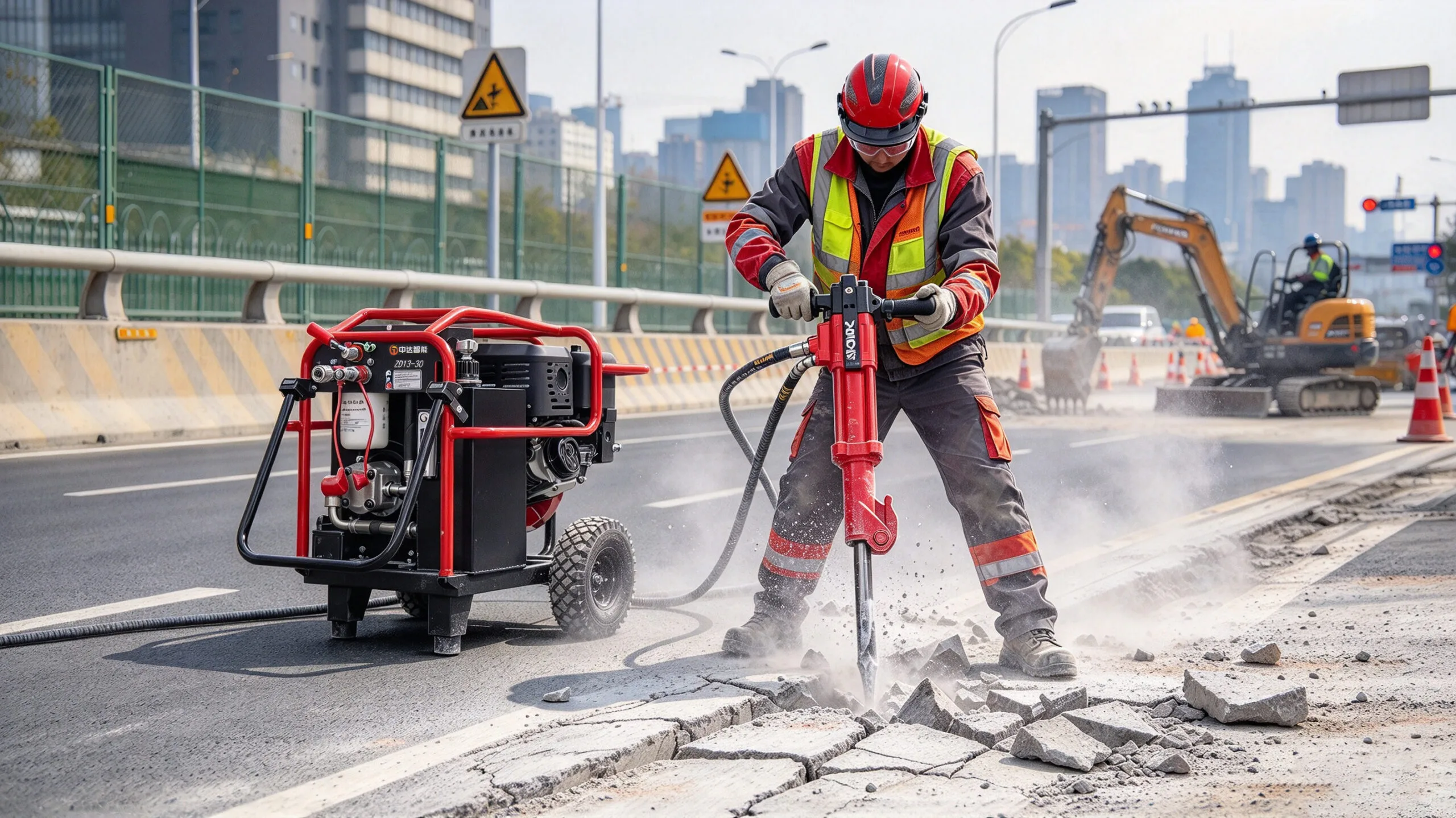 ZONDAR Hydraulic breaker and hydraulic power unit